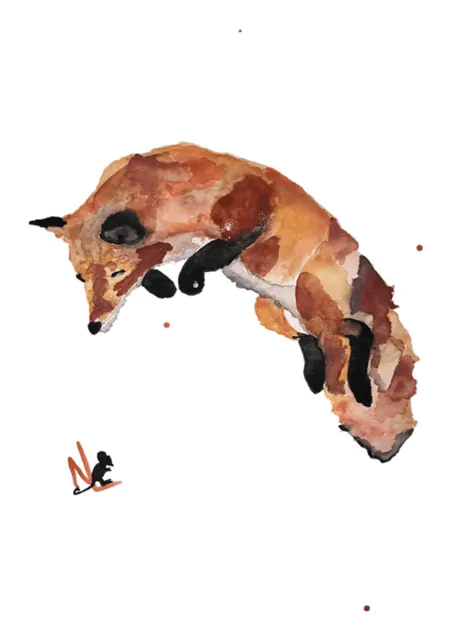 Jumping Fox -Unframed Portrait