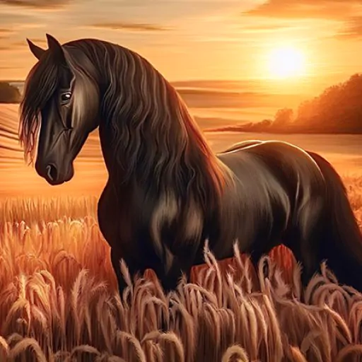 Sunset Stallion - Unframed Square